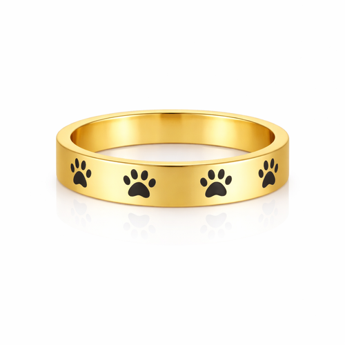 Black Paw Print Rings